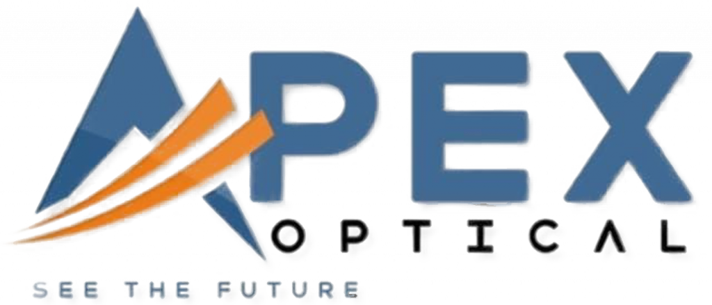 Apex Optical Lab logo with optical lenses and frames